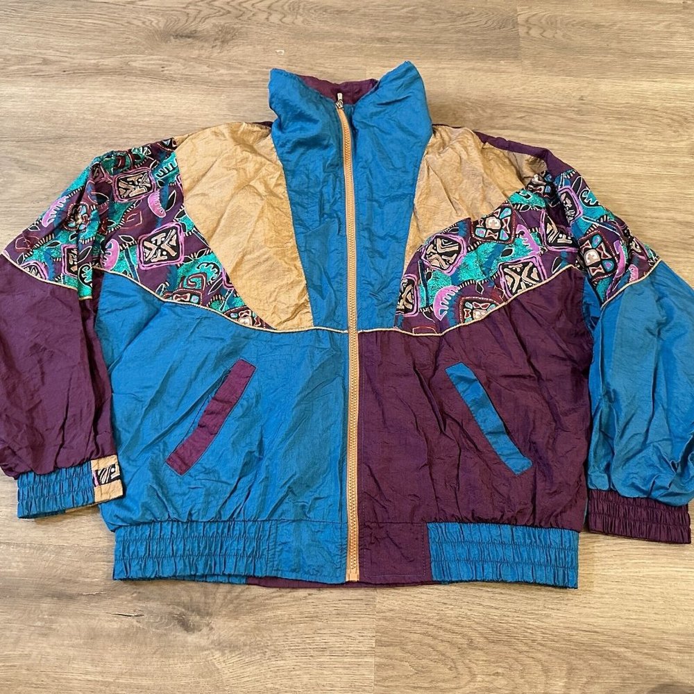 Vintage Westside Connection Windbreaker Size L Multicolor Large Floral Paisley
